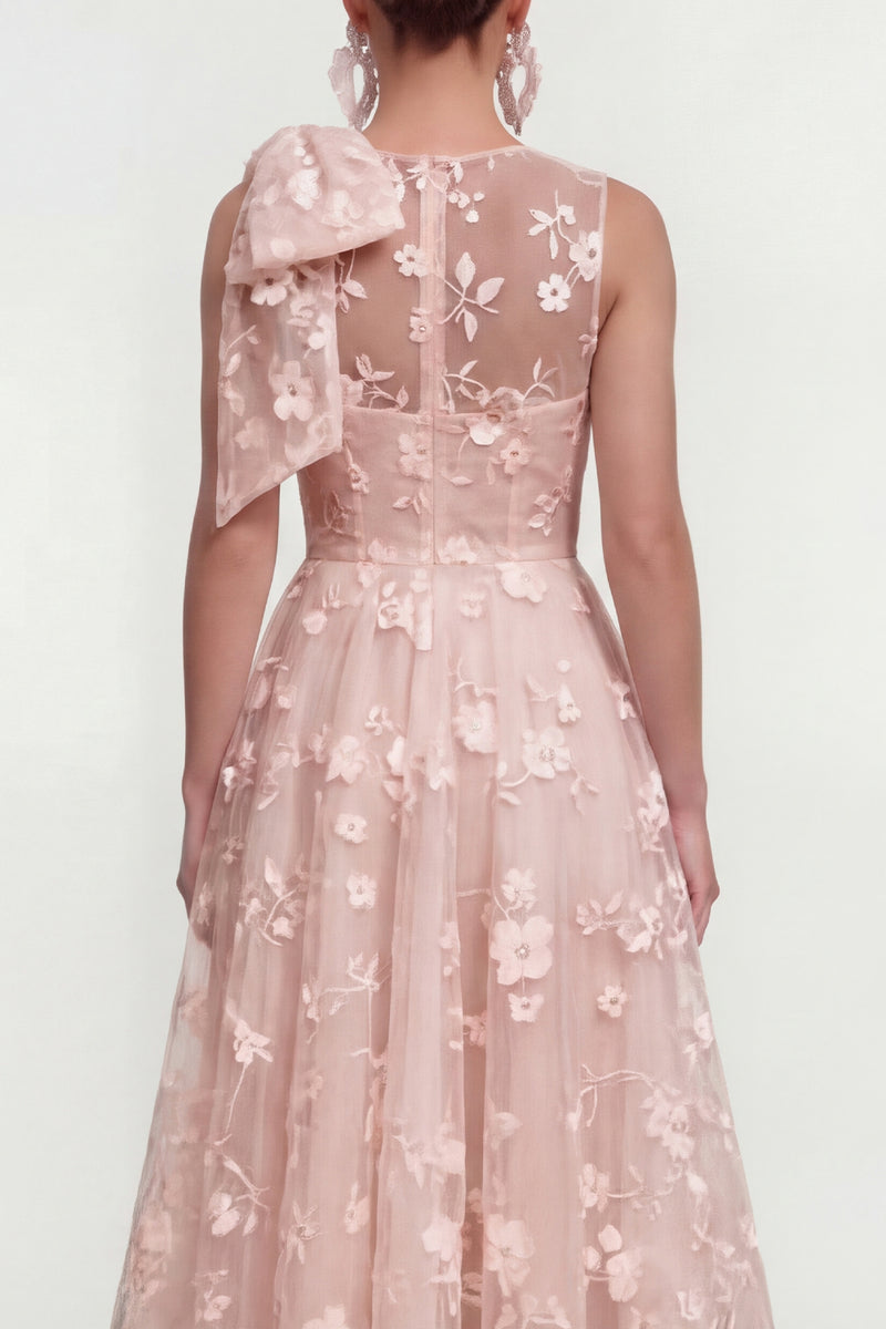 Load image into Gallery viewer, Lilac A Line Maxi Round Neck Wedding Guest Dress with Pockets