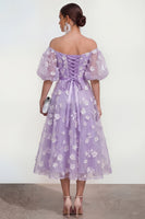 Load image into Gallery viewer, Puff Sleeves Blue Floral A Line Ruched Maxi Wedding Guest Dress
