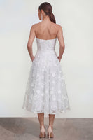 Load image into Gallery viewer, Strapless Corset Lilac Floral A Line Maxi Wedding Guest Dress