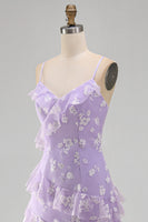 Load image into Gallery viewer, Floral Spaghetti Straps Pink A Line Maxi Wedding Guest Dress with Ruffles