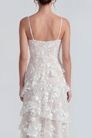 Load image into Gallery viewer, Floral Spaghetti Straps Pink A Line Maxi Wedding Guest Dress with Ruffles