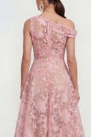 Load image into Gallery viewer, Floral White A Line One Shoulder Maxi Wedding Guest Dress