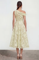 Load image into Gallery viewer, Floral White A Line One Shoulder Maxi Wedding Guest Dress