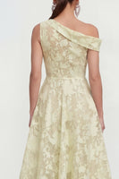 Load image into Gallery viewer, Floral White A Line One Shoulder Maxi Wedding Guest Dress