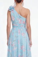 Load image into Gallery viewer, Ruched Maxi A Line Green Purple Flower Beach Wedding Guest Dress