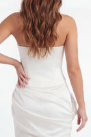 Load image into Gallery viewer, White Tight Short Strapless Corset Hen Do Dress with 3D Flower