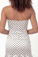 Load image into Gallery viewer, Black and White Polka Dots Corset Sweetheart Tight Short Hen Do Dress with Ruffles