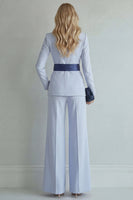 Load image into Gallery viewer, Light Blue Single Breasted Peak Lapel 2 Piece Wide Leg Prom Suits