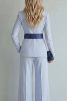 Load image into Gallery viewer, Light Blue Single Breasted Peak Lapel 2 Piece Wide Leg Prom Suits