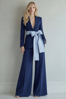 Load image into Gallery viewer, Light Blue Single Breasted Peak Lapel 2 Piece Wide Leg Prom Suits