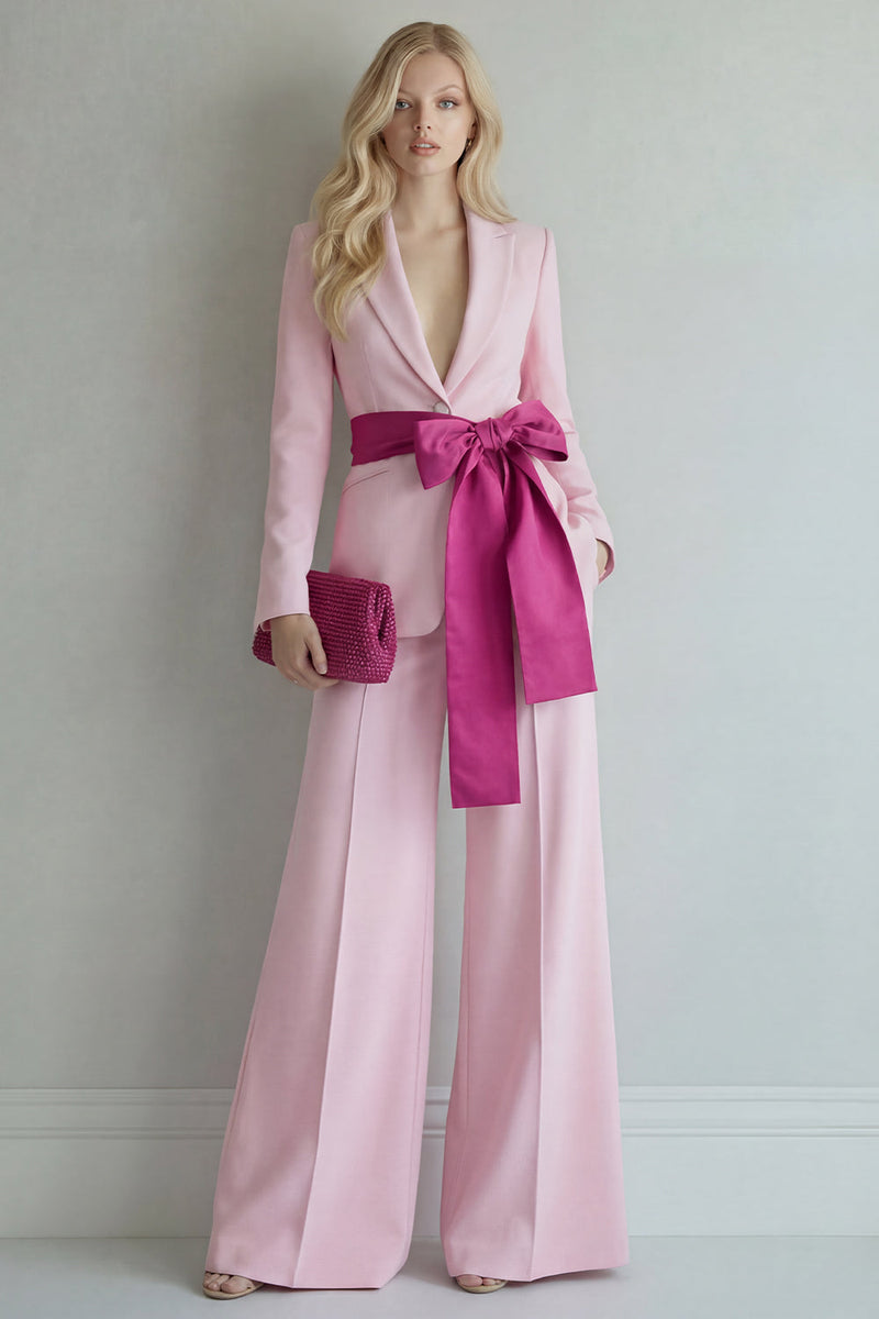 Load image into Gallery viewer, Light Blue Single Breasted Peak Lapel 2 Piece Wide Leg Prom Suits