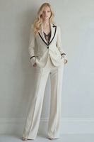 Load image into Gallery viewer, Ivory Peak Lapel 2 Piece Single Breasted Wide Leg Prom Suits