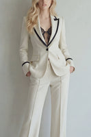 Load image into Gallery viewer, Ivory Peak Lapel 2 Piece Single Breasted Wide Leg Prom Suits