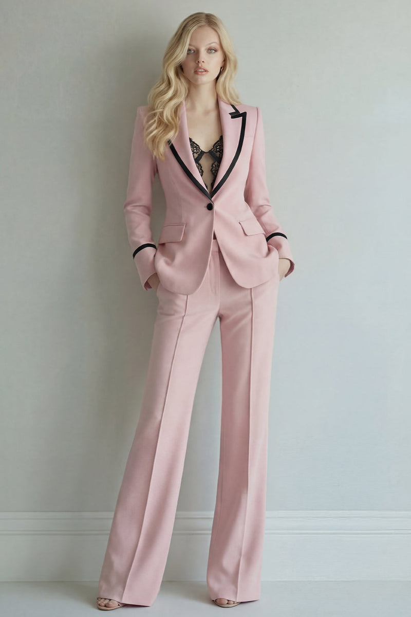 Load image into Gallery viewer, Ivory Peak Lapel 2 Piece Single Breasted Wide Leg Prom Suits