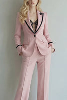 Load image into Gallery viewer, Ivory Peak Lapel 2 Piece Single Breasted Wide Leg Prom Suits