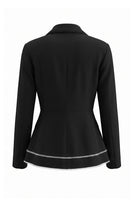 Load image into Gallery viewer, 2 Piece Notched Lapel Wide Leg Double Breasted Black Prom Suits with Ruffles