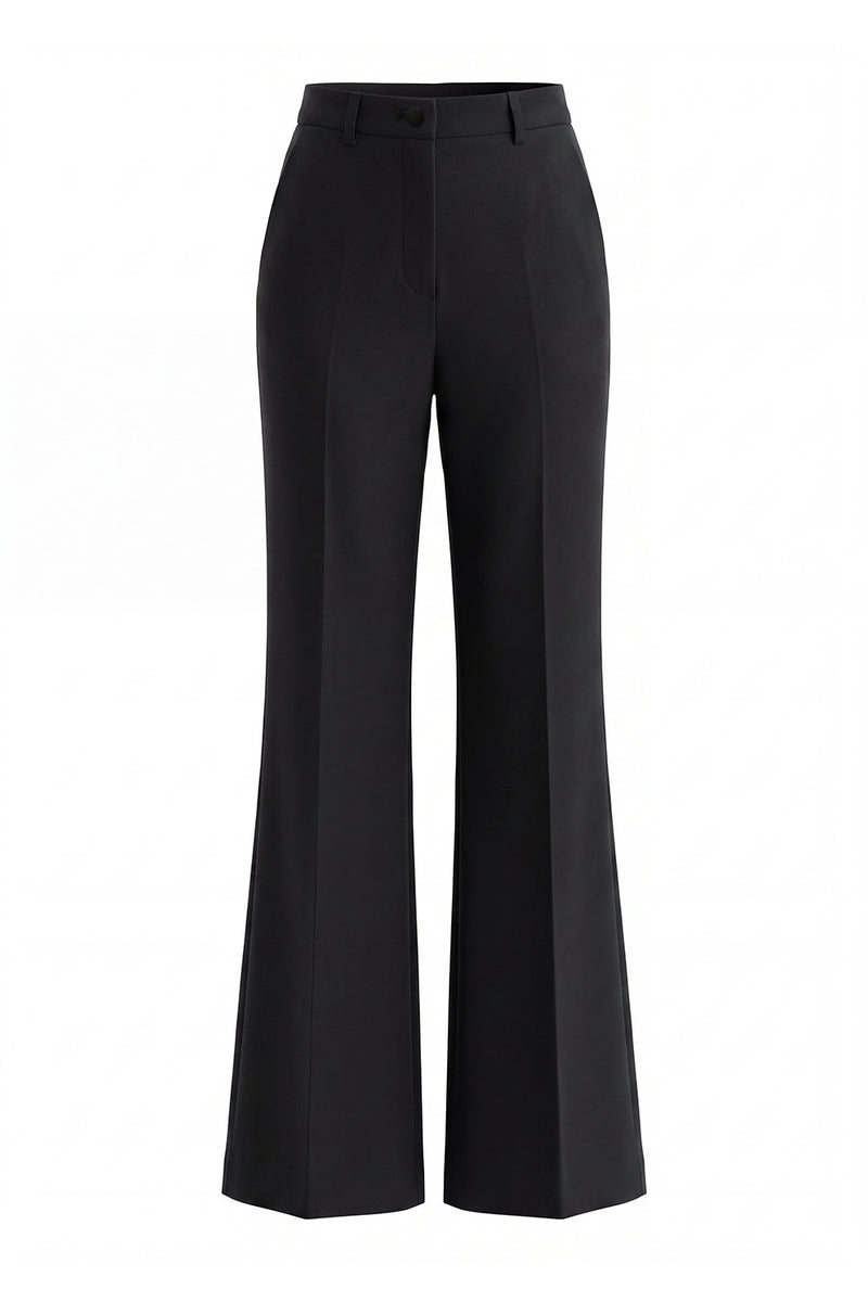 Load image into Gallery viewer, 2 Piece Notched Lapel Wide Leg Double Breasted Black Prom Suits with Ruffles