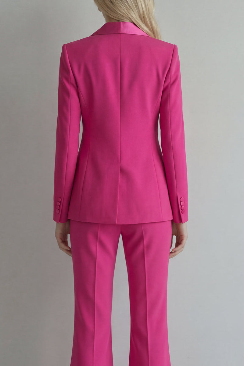 Load image into Gallery viewer, Peak Lapel Blue 2 Piece Double Breasted Wide Leg Prom Suits