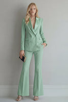 Load image into Gallery viewer, Peak Lapel Blue 2 Piece Double Breasted Wide Leg Prom Suits