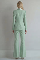 Load image into Gallery viewer, Peak Lapel Blue 2 Piece Double Breasted Wide Leg Prom Suits