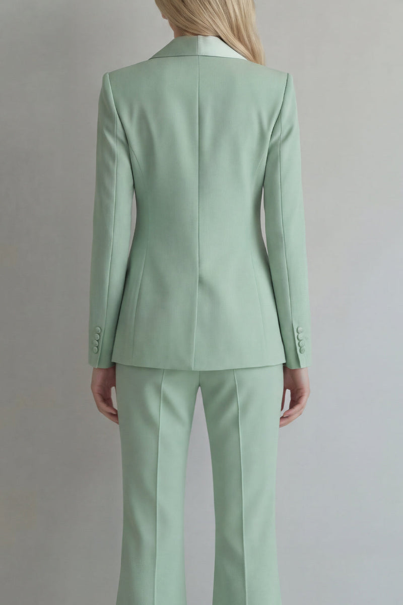 Load image into Gallery viewer, Peak Lapel Blue 2 Piece Double Breasted Wide Leg Prom Suits