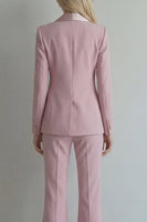 Load image into Gallery viewer, Peak Lapel Blue 2 Piece Double Breasted Wide Leg Prom Suits