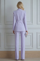 Load image into Gallery viewer, 2 Piece Lilac Double Breasted Notched Lapel Slim Fit Prom Suits