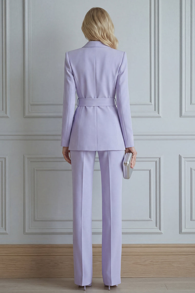 Load image into Gallery viewer, 2 Piece Lilac Double Breasted Notched Lapel Slim Fit Prom Suits
