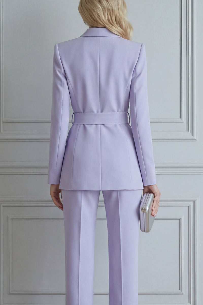 Load image into Gallery viewer, 2 Piece Lilac Double Breasted Notched Lapel Slim Fit Prom Suits