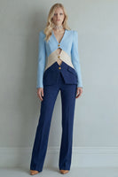 Load image into Gallery viewer, Blue Navy Patchwork 2 Piece Single Breasted Slim Fit Prom Suits