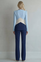 Load image into Gallery viewer, Blue Navy Patchwork 2 Piece Single Breasted Slim Fit Prom Suits