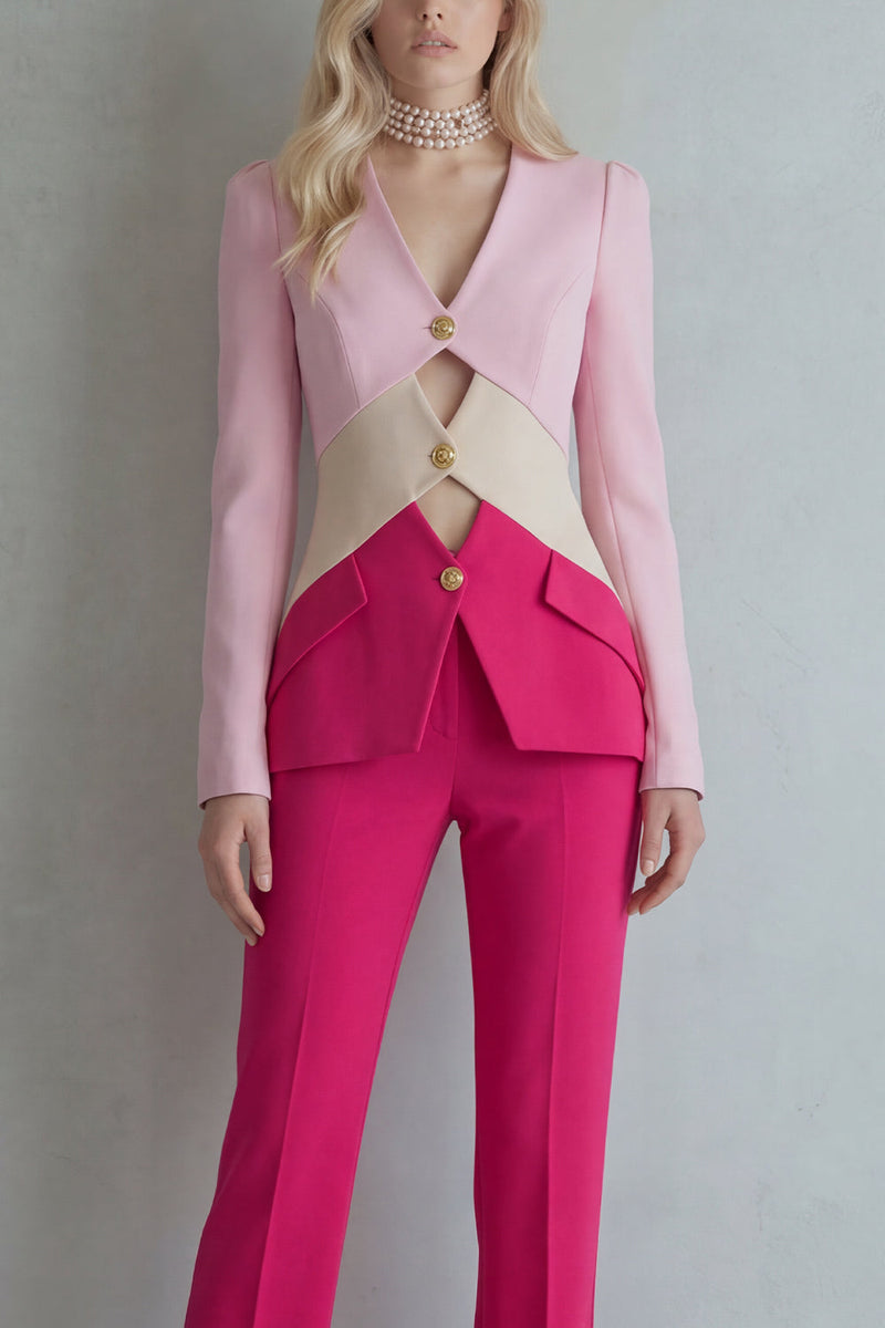 Load image into Gallery viewer, Blue Navy Patchwork 2 Piece Single Breasted Slim Fit Prom Suits