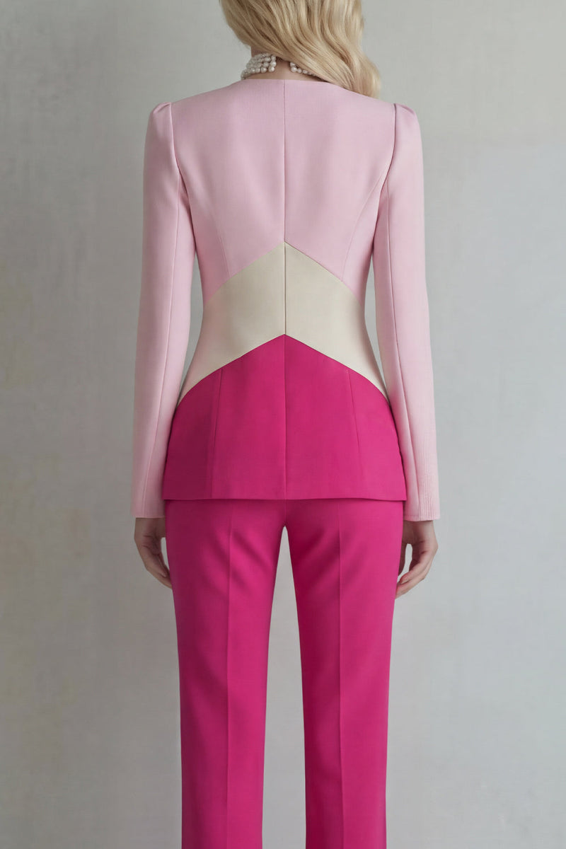 Load image into Gallery viewer, Blue Navy Patchwork 2 Piece Single Breasted Slim Fit Prom Suits