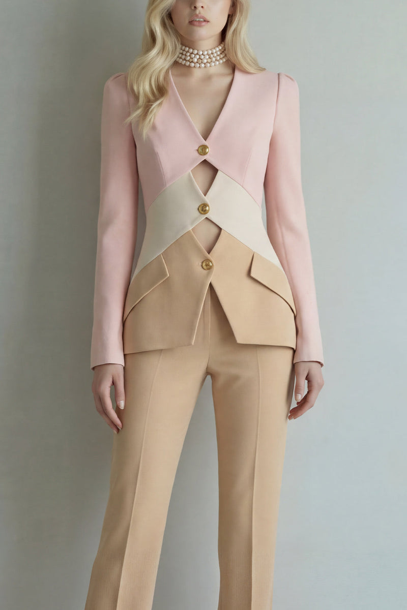 Load image into Gallery viewer, Blue Navy Patchwork 2 Piece Single Breasted Slim Fit Prom Suits