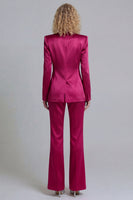 Load image into Gallery viewer, Blue Peak Lapel 2 Piece Single Breasted Wide Leg Prom Suits