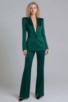 Load image into Gallery viewer, Blue Peak Lapel 2 Piece Single Breasted Wide Leg Prom Suits