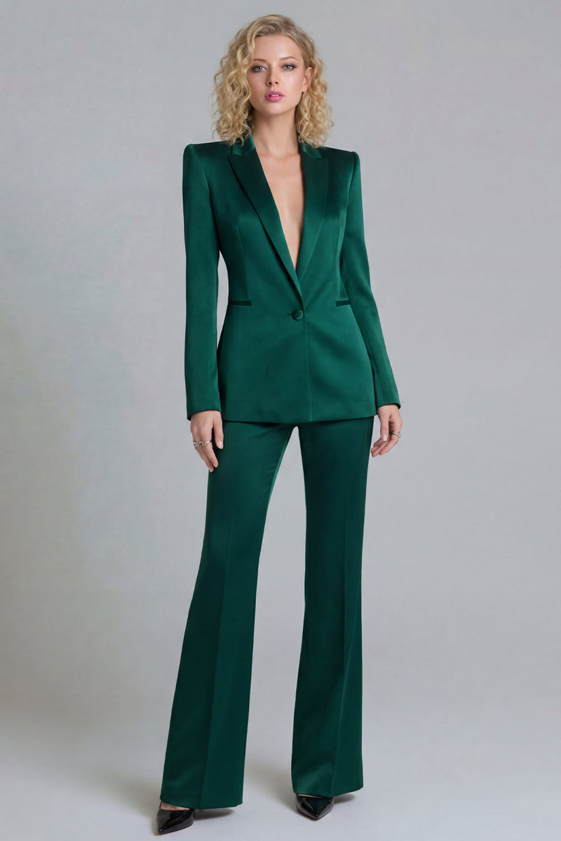 Load image into Gallery viewer, Blue Peak Lapel 2 Piece Single Breasted Wide Leg Prom Suits