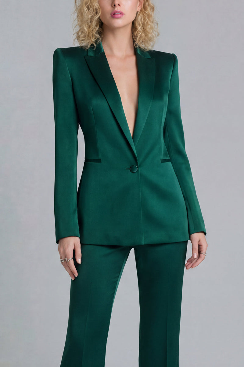 Load image into Gallery viewer, Blue Peak Lapel 2 Piece Single Breasted Wide Leg Prom Suits