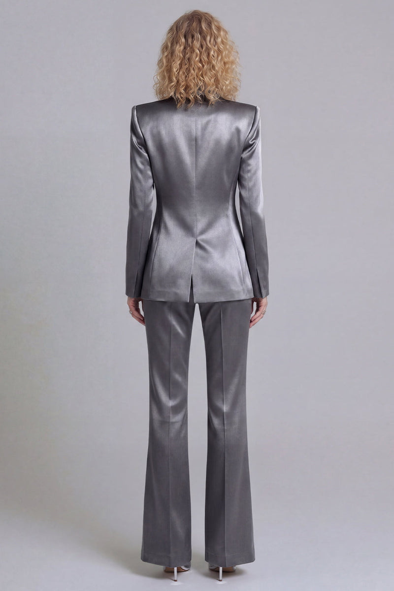 Load image into Gallery viewer, Blue Peak Lapel 2 Piece Single Breasted Wide Leg Prom Suits