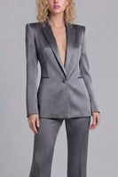 Load image into Gallery viewer, Blue Peak Lapel 2 Piece Single Breasted Wide Leg Prom Suits