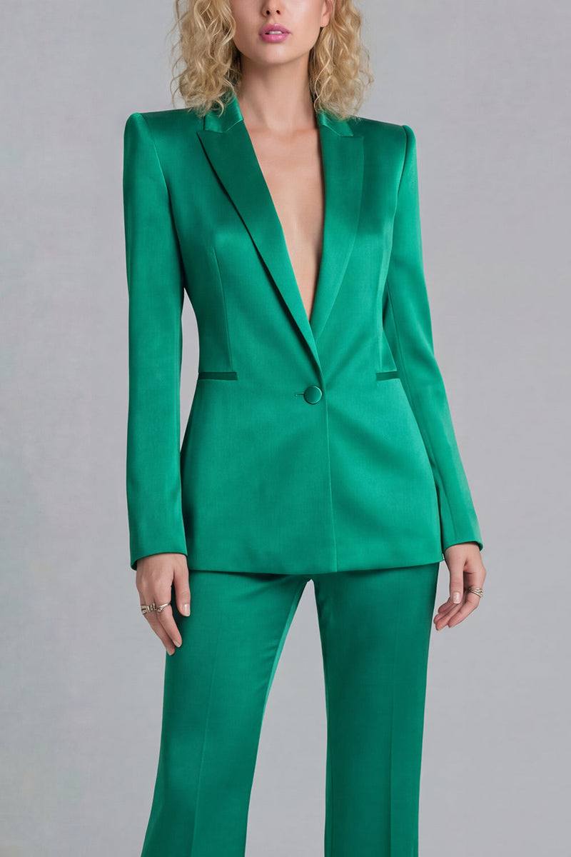 Load image into Gallery viewer, Blue Peak Lapel 2 Piece Single Breasted Wide Leg Prom Suits