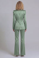 Load image into Gallery viewer, Blue Peak Lapel 2 Piece Single Breasted Wide Leg Prom Suits