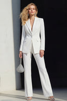 Load image into Gallery viewer, 2 Piece White Peak Lapel Single Breasted Slim Fit Prom Suits