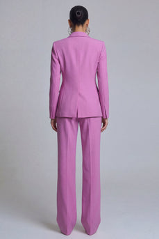 Peak Lapel Purple 2 Piece Single Breasted Slim Fit Prom Suits