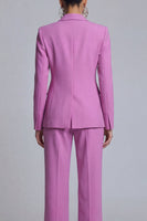 Load image into Gallery viewer, Peak Lapel Purple 2 Piece Single Breasted Slim Fit Prom Suits