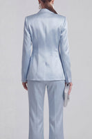 Load image into Gallery viewer, 2 Piece Double Breasted Peak Lapel Slim Fit Blue Prom Suits