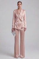 Load image into Gallery viewer, 2 Piece Double Breasted Peak Lapel Slim Fit Blue Prom Suits