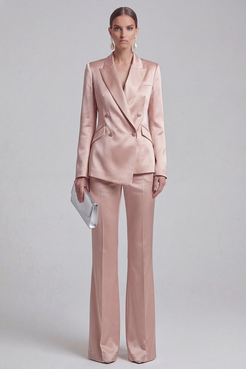 Load image into Gallery viewer, 2 Piece Double Breasted Peak Lapel Slim Fit Blue Prom Suits