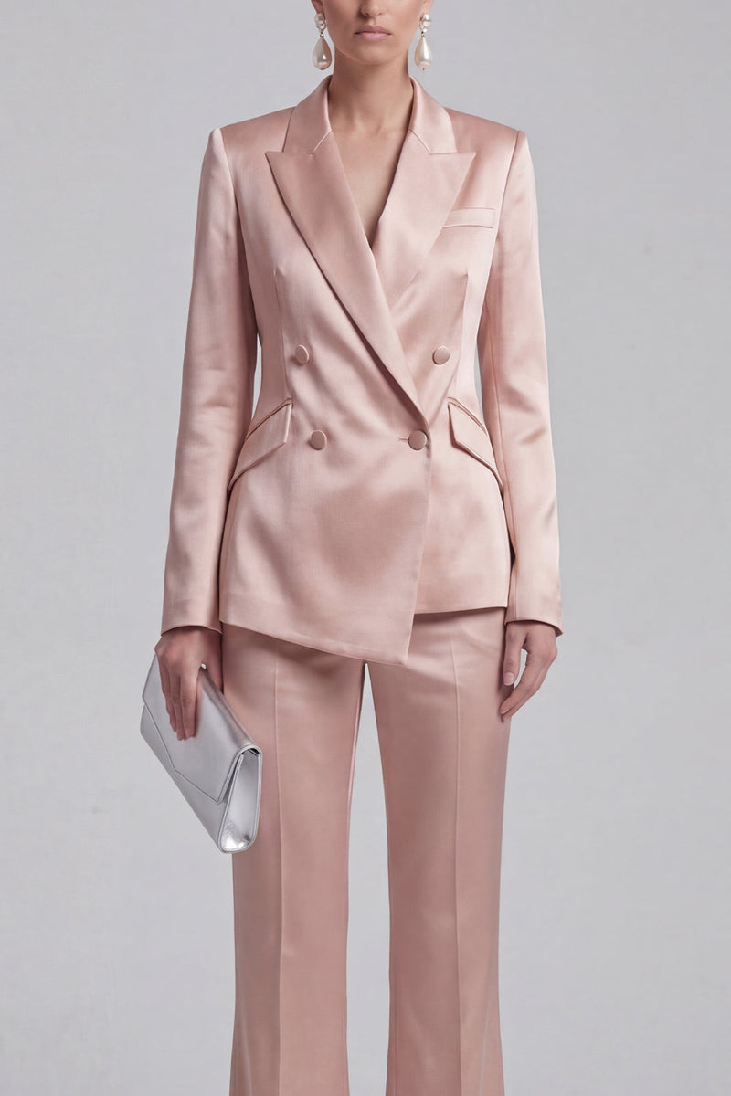 Load image into Gallery viewer, 2 Piece Double Breasted Peak Lapel Slim Fit Blue Prom Suits