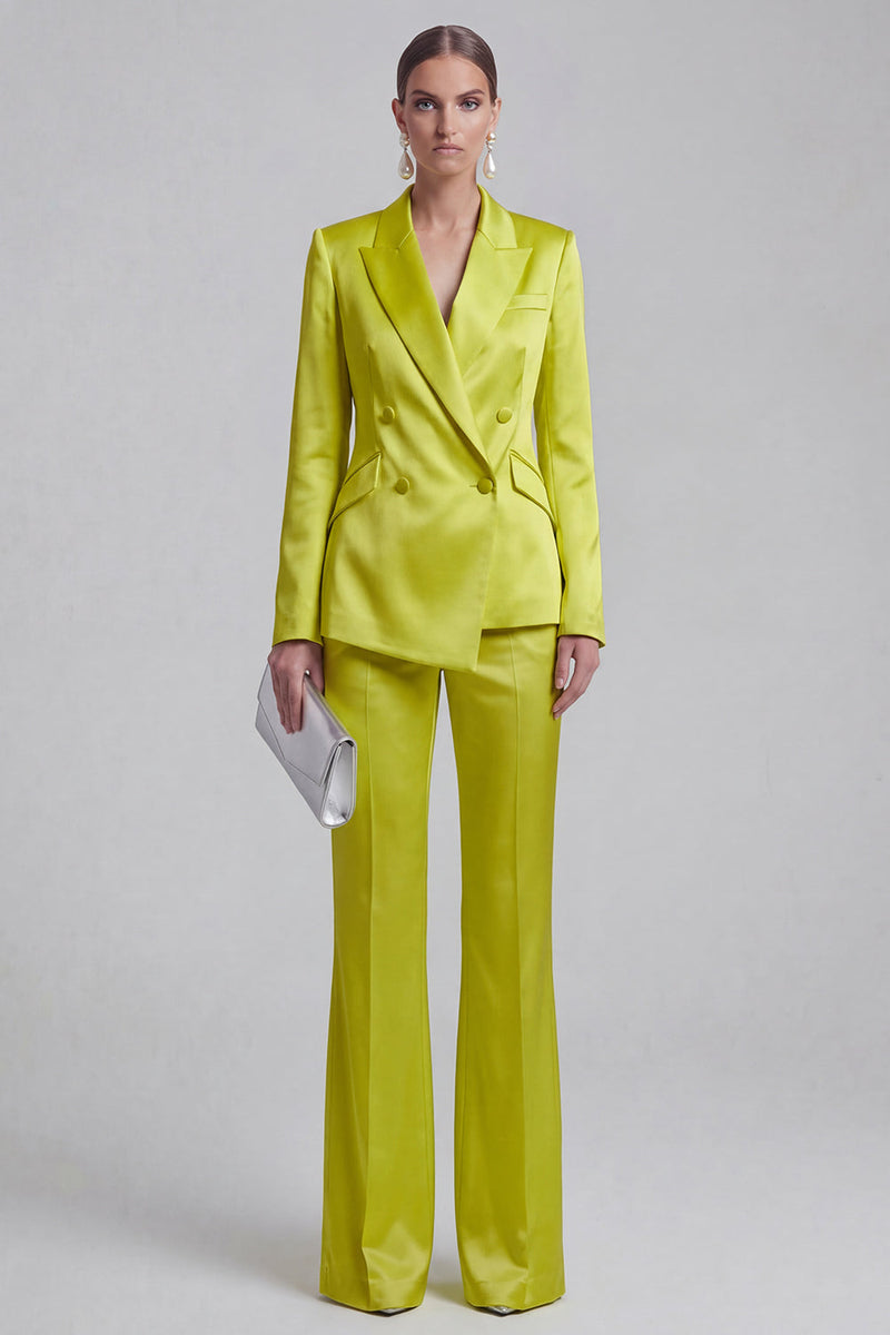 Load image into Gallery viewer, 2 Piece Double Breasted Peak Lapel Slim Fit Blue Prom Suits